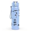 1 Stück Mädchen Fitness Training Slogan Textdruck 750 ml Farbe Kunststoff Sport Wasserflasche Auslaufsicher Klappdeckel mit Strohhalm Geeignet für Sport Büro Zuhause
