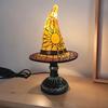 Witch Hat Lamp Resin Desktop Ornament Halloween Decorations USB Powered Creative Table Lamp Night Light for Home Bedroom Decor
