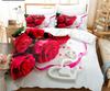 Set Copripiumino Floreale Letto Singolo Copripiumino Rosa Rossa Set Biancheria da Letto 3pz con Federa Dimensioni King Completo Matrimonio