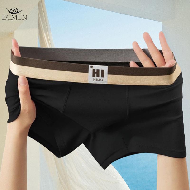 4 PCS Solid Color Men's Underwear Comfortable Breathable Boxer Briefs Soft Skin-friendly Boxer Briefs Mid-Waist Youth Shorts L-3XL