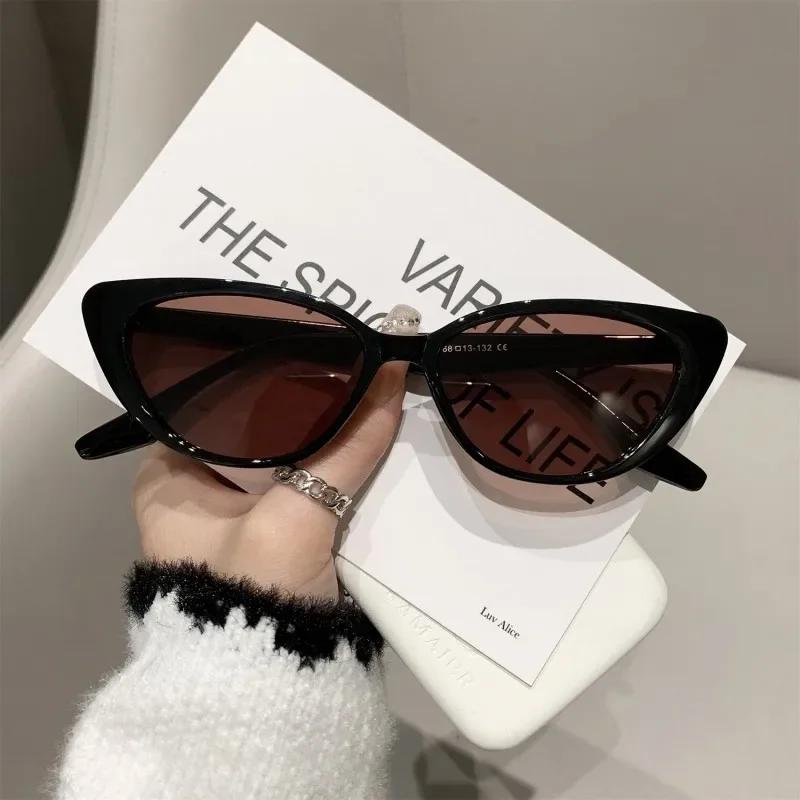 Vintage Sun Glasses Fashion Trendy Riding Fishing Shades For Women Men Ladies Luxury Cat Eye Sunglasses Small Frame
