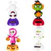 4 Pack Halloween Solar Powered Dancing Toys Skull Pumpkin Zombie Elf Witch Car Shaking Head Dancer Doll Halloween Toy