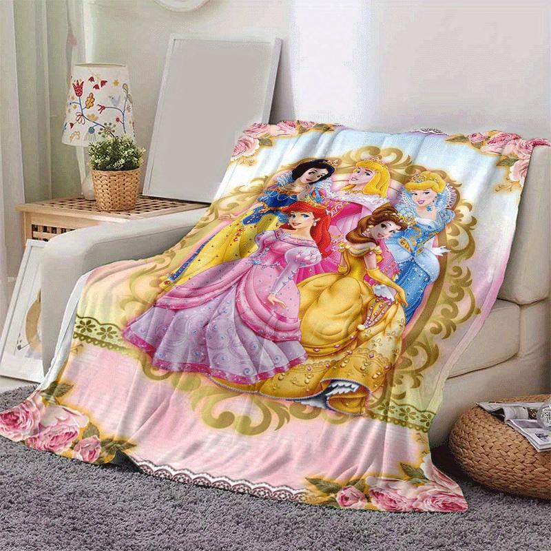 1pc Princess Printing Blanket - Soft, All-Season Throw for Living Room, Bedroom,Personalized Gift with Adorable Cartoon Design