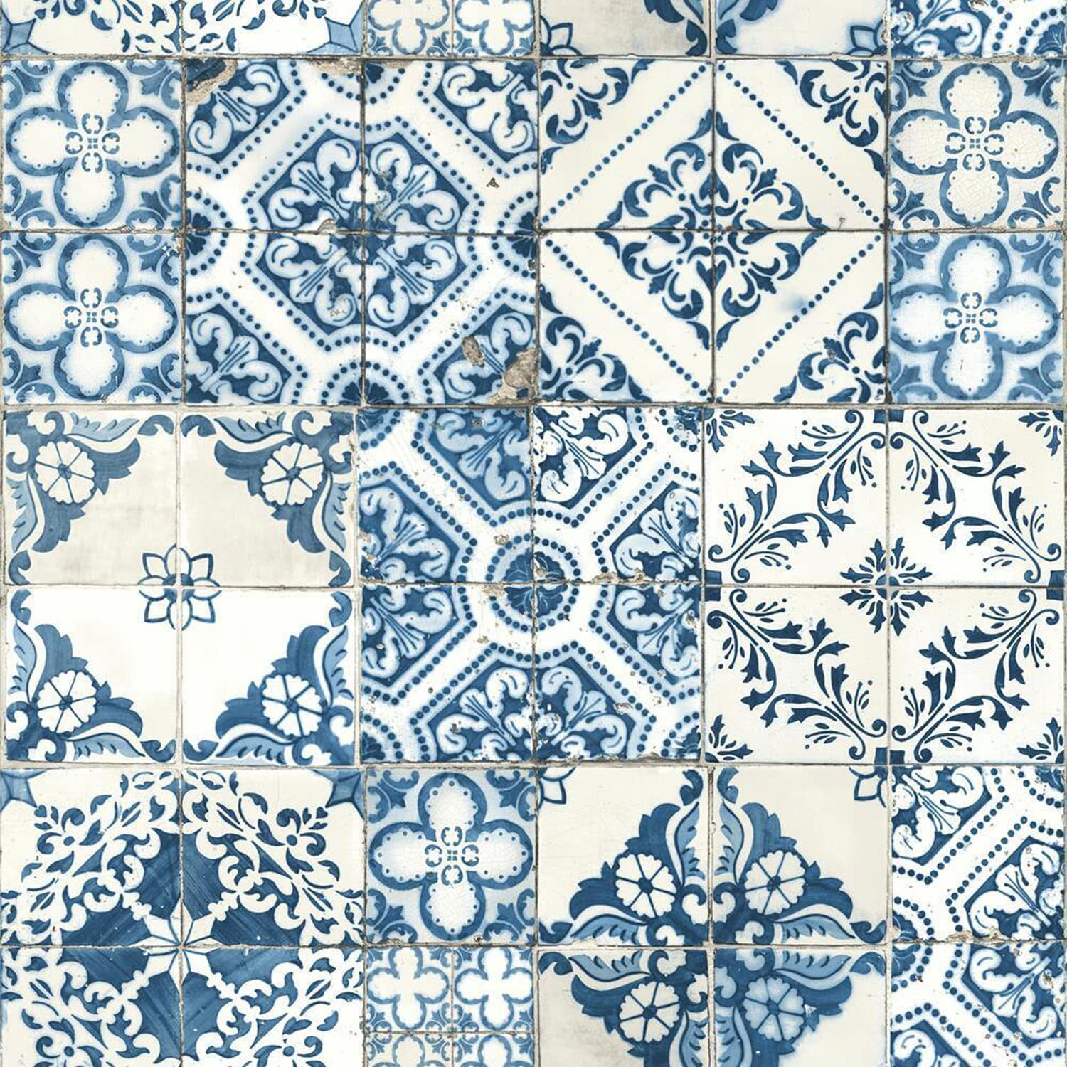 

Обои RoomMates Blue Removable Mediterranean Tile 1 рулон 52 x 503 см Японский импорт RMK11083WP [Обычный продукт] синий