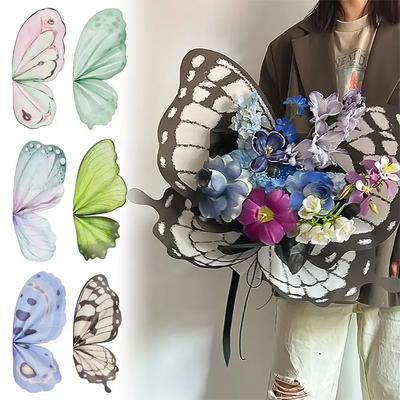 20 Stück Schmetterlingsflügel-Blumenverpackungspapier, Ästhetik, Kunst, verträumte farbige Flügel, Blumenstraußverpackung für Floristen zum Valentinstag