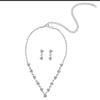 Sparkling Diamond Bridal Necklace & Earrings Set for Wedding and Evening Dress