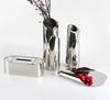 Artistic Metal Flower Vase, Mismatched Design, Large Opening, Beveled Edge - Ideal for Living, Dining, or Office Décor