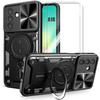 Case + 2 Tempered Glass Screen Protectors for Samsung Galaxy A18 4G/5G, with Sliding Camera Lens Protection - Black