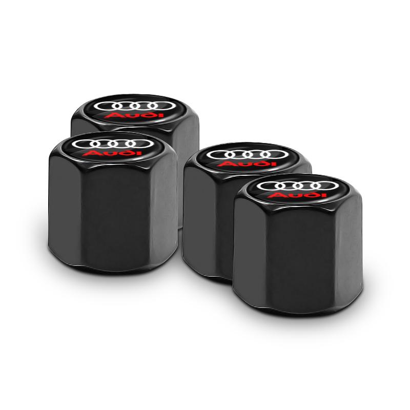 

Car Badge Keychain Keyring with Tire Valve Cap Car Accessories for Audi RS Q3 Q7 S3 S4 S5 S6 S8 A3 A4 B8 8P 8V A6 C7 A5 Q5 B7 B6 B9 QUTTRO 4pcs-audi black