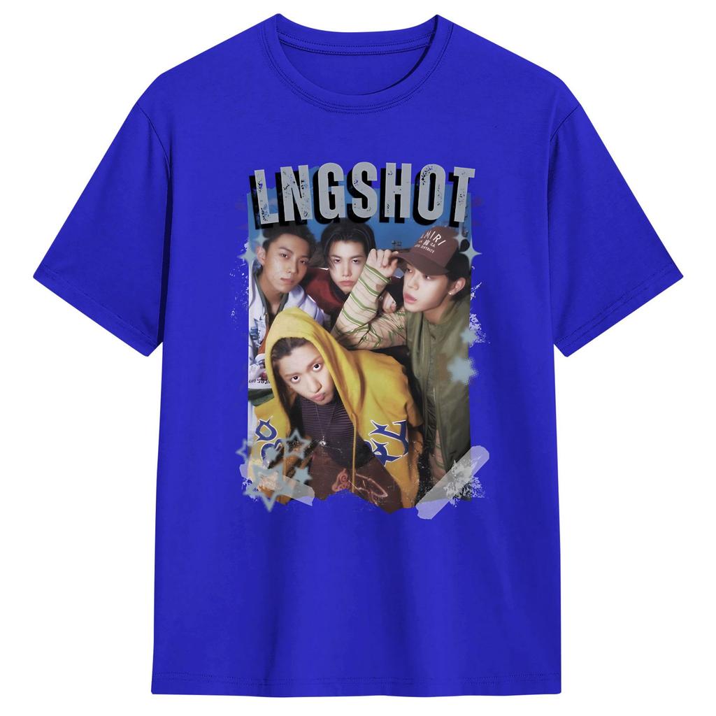 Lngshots Rising KPop HipHop Group Poster T Shirt Beach Cotton T Shirts For Male DIY Tee Shirt Short Sleeves Awesome Clothing