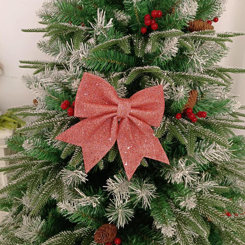 Zlaté třpytivé vánoční mašle ozdoby - Lesklé ozdoby na stromeček & Drobné doplňky