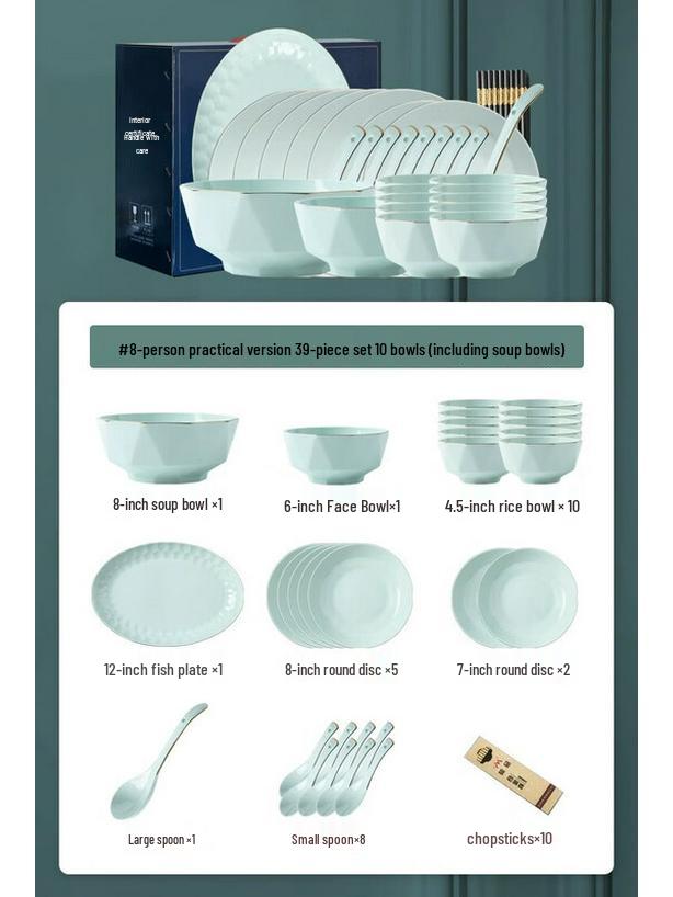 Modern Lanka Ceramic Underglaze Dinnerware Set