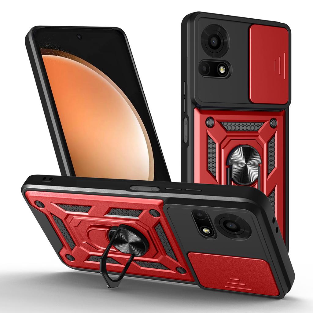 For TCL 50 LE Case with Slide Camera Lid PC+TPU Kickstand Phone Cover