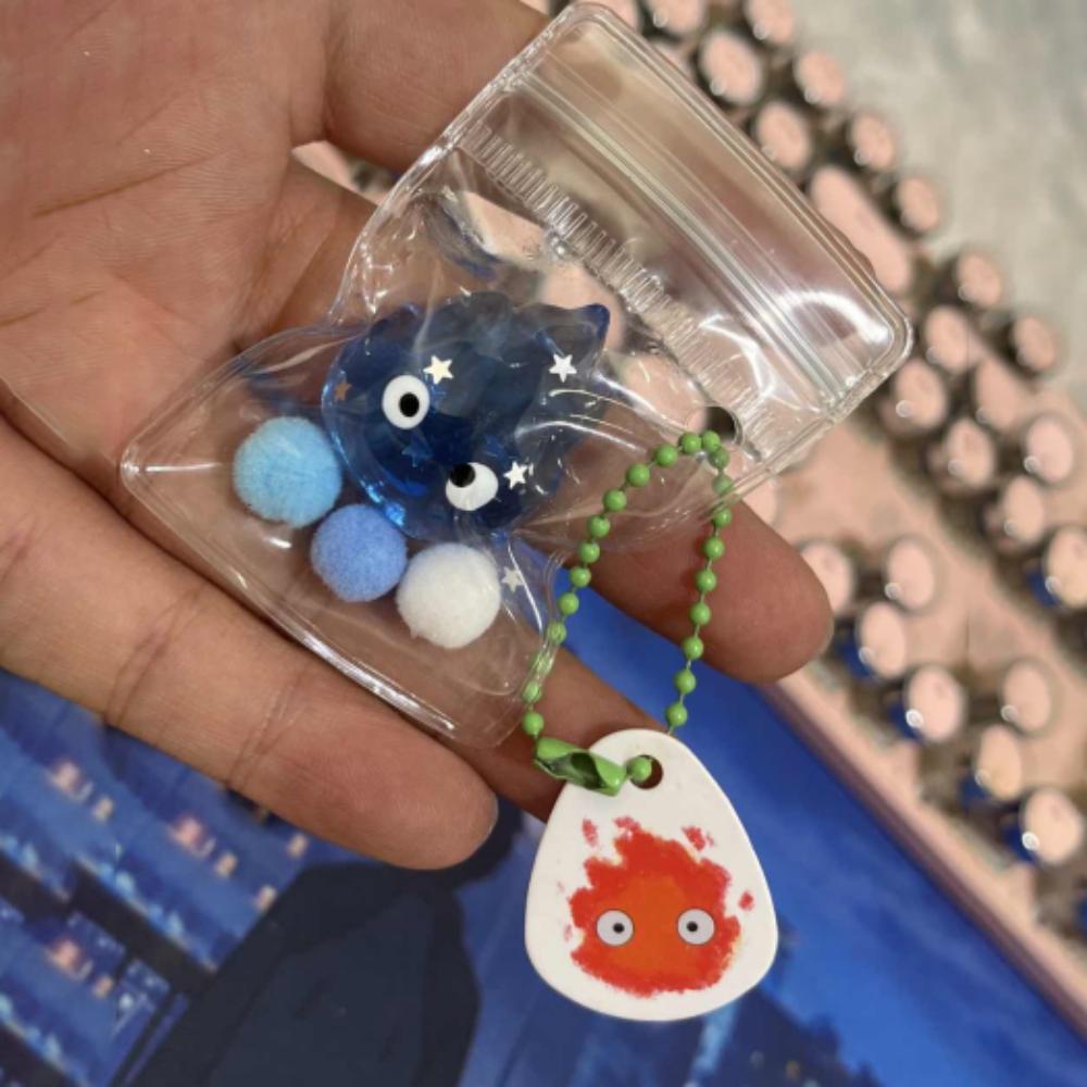 Keychain Fire Doll Squeeze Toys Calcifer Creative Cute SqueezeToy Mini Anime Squeeze Bag  Children