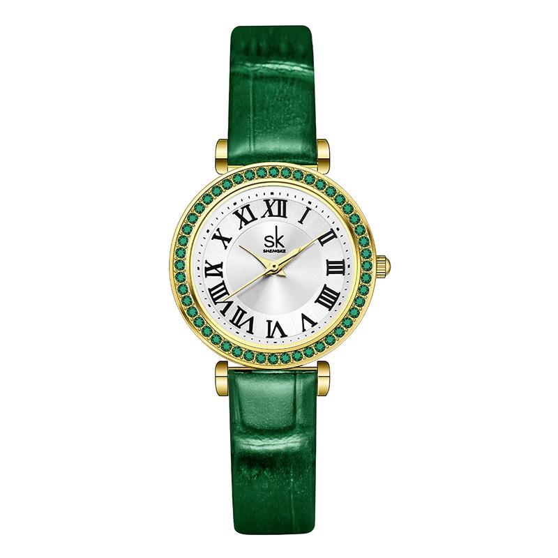 Ladies Watch Women'S Niche High-End Sense Elegant Diamond-Encrusted Quartz Watch Steel Belt Guangzhen Watch 0197