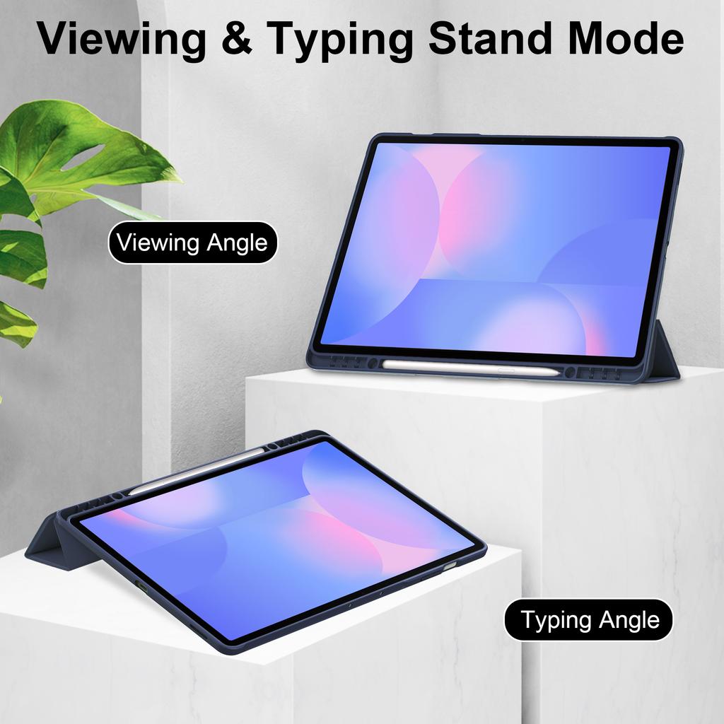 For Samsung Galaxy Tab S10 FE+ Case Clear Acrylic Leather Tablet Cover Support Auto Sleep/Wake