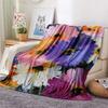 Flower Painting Print Flannel Blanket, High Quality Comfortable for All Seasons, Home Decor, Warmth and Comfort, Perfect for Christmas Gifts
