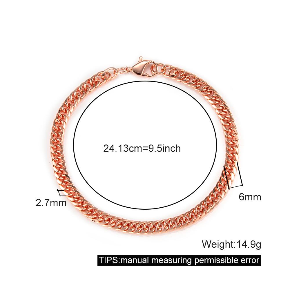 Reine Kupferarmbänder für Männer Frauen Verstellbare Cuban Link Kettenglied Hummerverschluss 6mm Breit Kratzfest Männlich 7-10.5 Zoll Schmuck