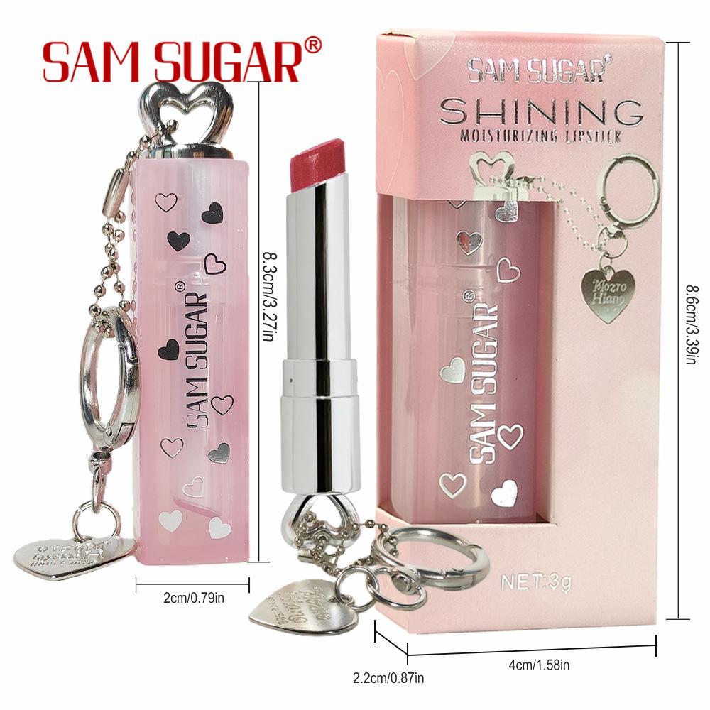 Love Chain Feuchtigkeitsspendender Perlglanz-Lippenstift, Feiner Schimmer, Lang anhaltend, Leicht zu färben, Tassenfest, Verbessert Teint und Persönlichkeit Lippenstift