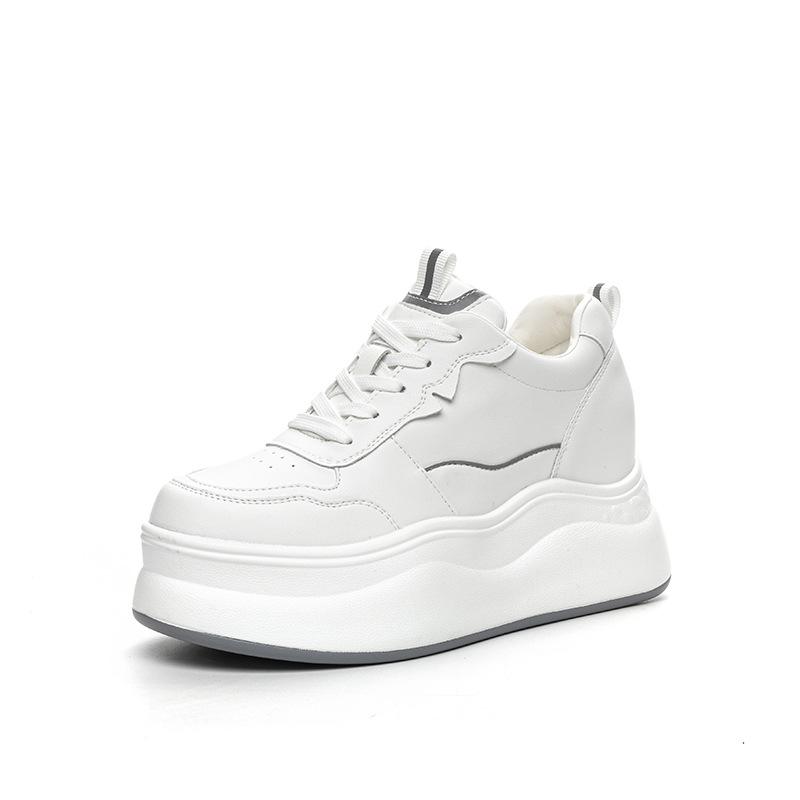 

Spring new slope heel muffin platform casual shoes inner height increase women s shoes small white shoes single shoes breathable net 39