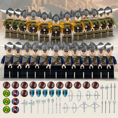 12 ks Věk Vikingů Vikinský bojovník Kreativní postava Stavebnice