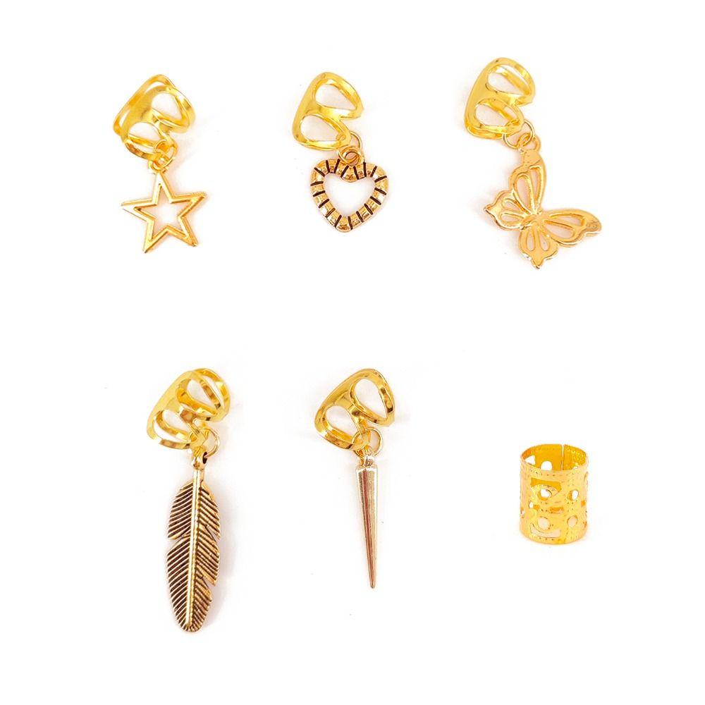 26pcs Butterfly Dreadlocks Beads Hair Braiding Hair Braid Tubes Hollow Out Hair Ring  Hair Jewelry