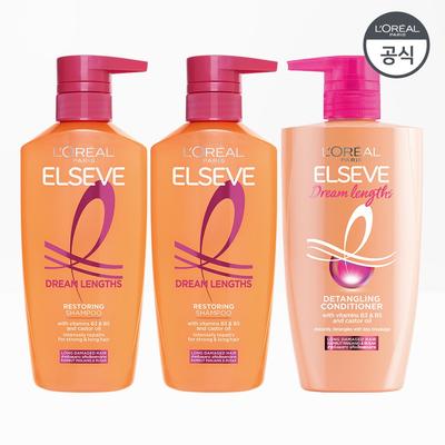 Elseve Dream Length Shampoo 410ml X 2 + Conditioning Hair Pack 410ml