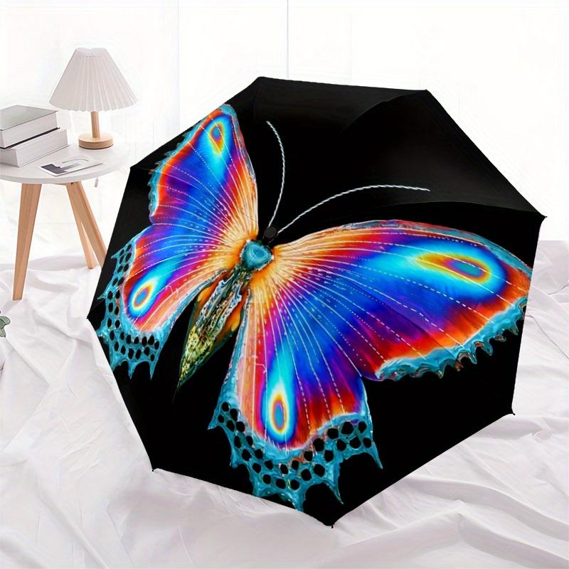 1pc Butterfly Wings Automatic Open/close Folding Umbrella, Compact Portable Travel Umbrella, Durable Construction Yy250809136