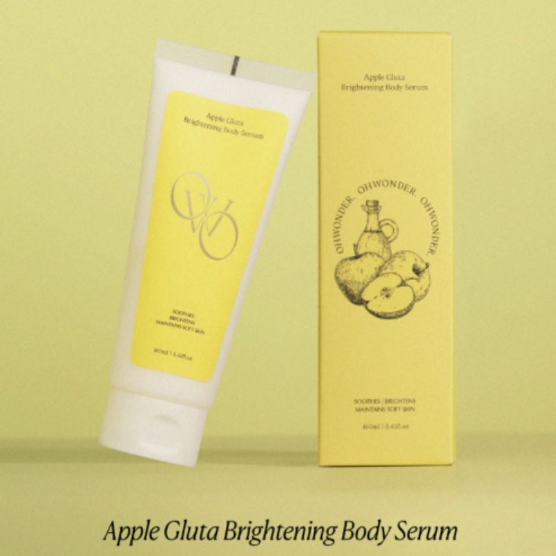 OHWONDER Apple Vinegar Apple Gluta Exfoliating Brightening Body Care 3 Set Body Wash 300ml + Serum 160ml + Tonic 160ml