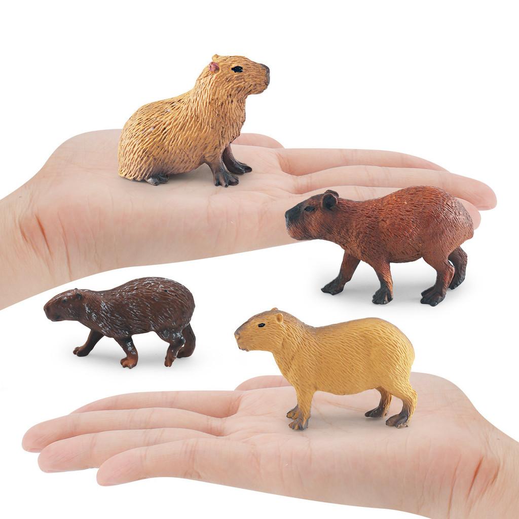 Realistic Pvc Capybara Model Set With Four Unique Designs For Home Office Decor