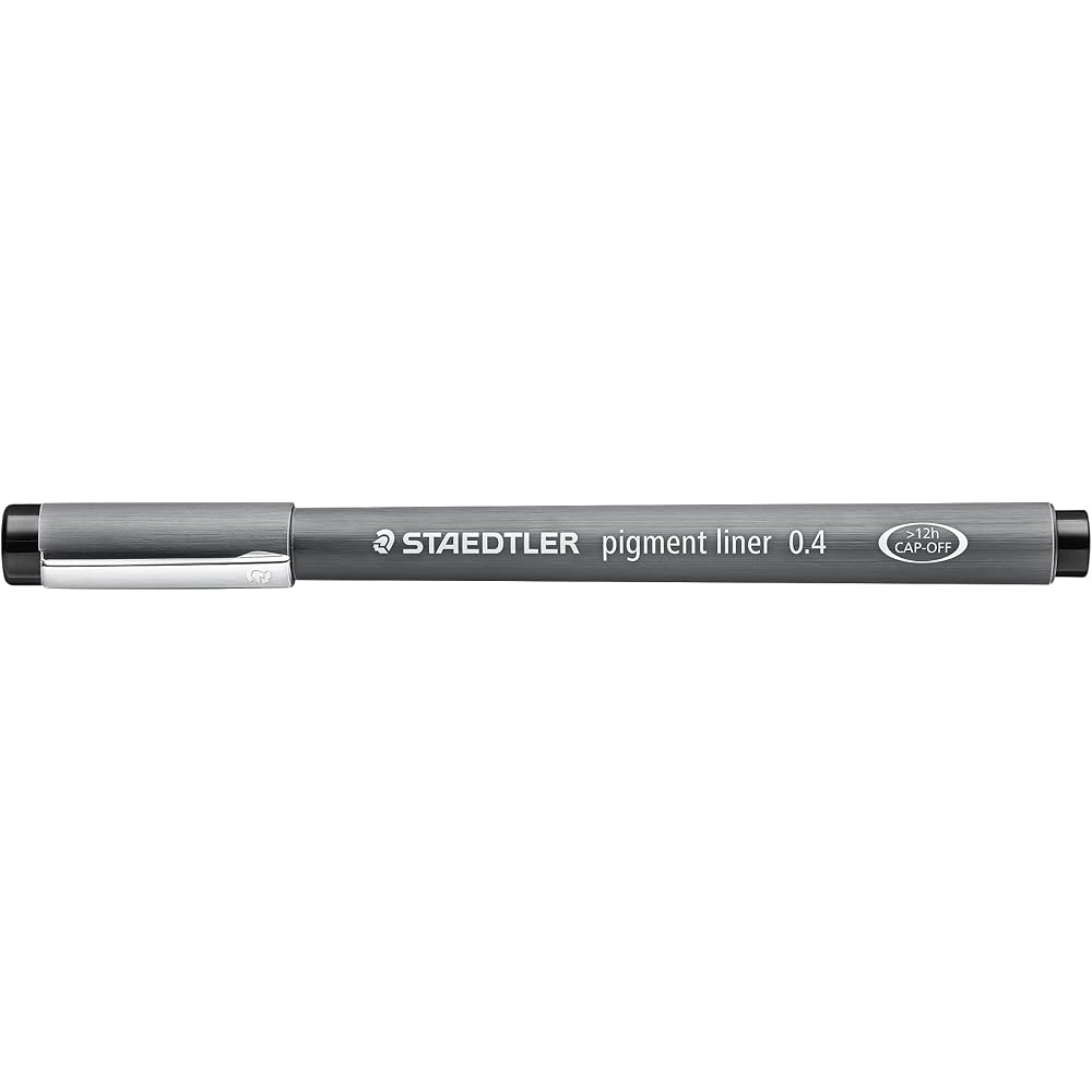 STAEDTLER (STAEDTLER) Water-based Pen Pigment Liner, Black, 0.4 mm, 10 Pcs, 308 04-9
