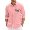 Men's Spring Casual Loose Printed Long Sleeved Shirt Men's Shirt