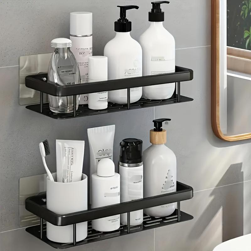 Wall-mounted Shower Rack, Large Capacity, No-drill Installation, Floating Shelf for Bathroom and Kitchen, Space-saving, Easy To Install
