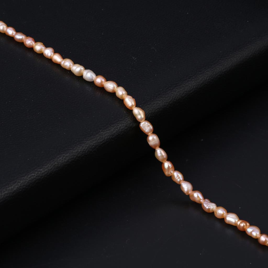 1String, White Natural Freshwater Pearls, Handmade Rice Pearl Beads, 3-3.5 Mm, for DIY Necklace Accessories, Jewelry Making, Women Gift, 36 Cm