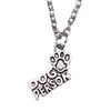 I Love Football Charm Necklace Heart Sports Fan Pendant For Soccer Lovers Casual Jewelry 43cm Chain
