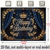 Birthday Party Banner, Elaborate Polyester Backdrop Wall Decor for Celebration