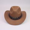 Male and Female Couples Jazz Hat Bucket Hat European and American Style Big Edge Top Hat Sunscreen Hat Woolen Cowboy Hat