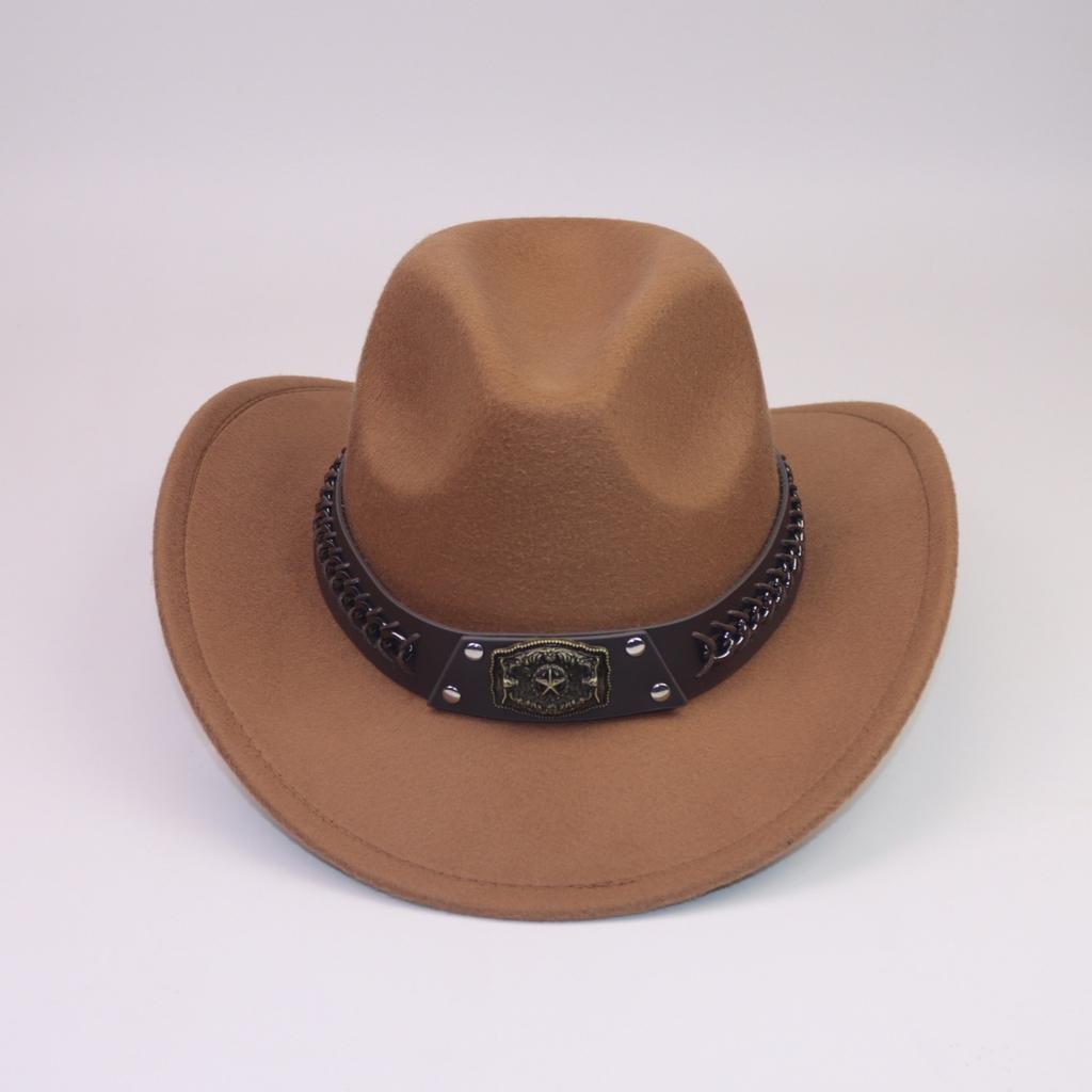 Male and Female Couples Jazz Hat Bucket Hat European and American Style Big Edge Top Hat Sunscreen Hat Woolen Cowboy Hat