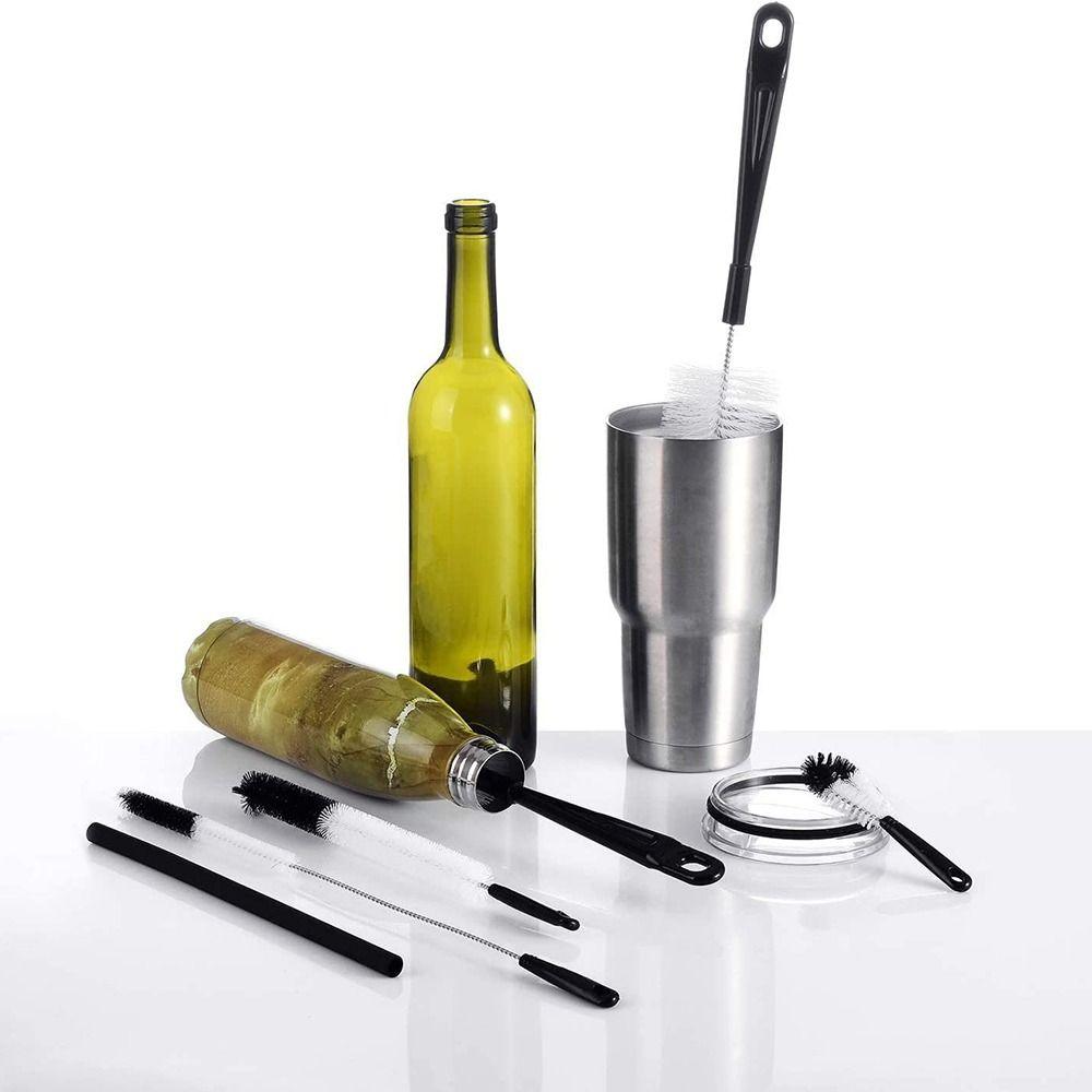 8PCS Plastic Bottle Brush Cleaner with Long Handle Drinkware Scrubber  Wine Decanters