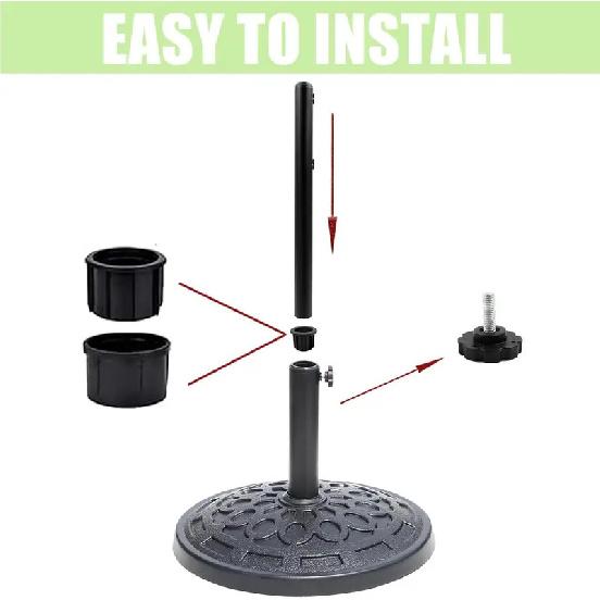 Durable Fillable Umbrella Base for Patio Table - 30Pound Capacity Heavy Duty Adjustable Stand for Outdoor Umbrellas
