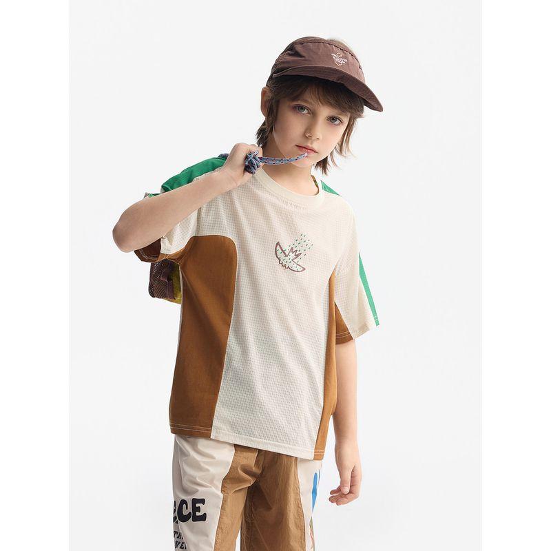 Mqd Children's Clothing Boys' Short-Sleeve T-Shirt Summer New Style Clothes Children's Perforated Fabric Cool Sports Short-Sleeve Top