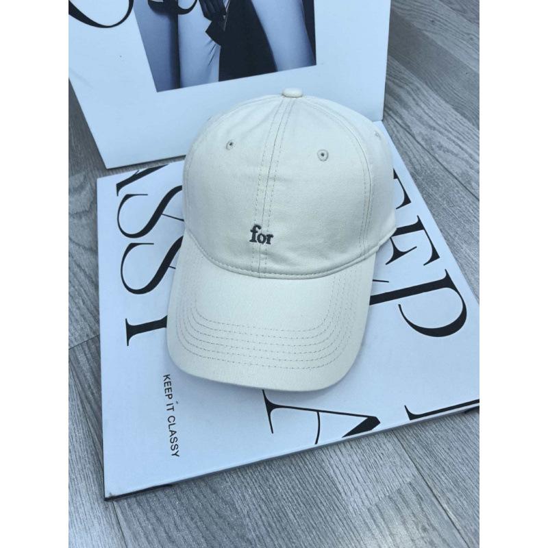 Fashion Hat Simple Letter Embroidery Pink Baseball Cap Female Korean Version Versatile Big Head Circumference Soft Top Hat Wide Brim Peaked Hat Tide