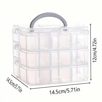 3 Tier 16-Grid Transparent Adjustable Stackable Compartment Slot Plastic Storage Box For Organizing Toys Jewelry Accessories