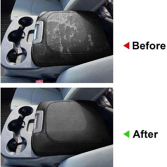 NLQR Leather Center Console Cover Armrest Jump Seat Cover Gray Compatible With Dodge Ram 2013 2014 2015 2016 2017 2018