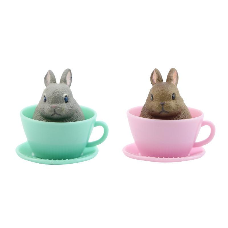 Cute Simulation Teacup Cat and Dog Mini Animal Miniature Landscape Decoration Garden Bonsai Decoration Gift Toy Cake decoration Figure