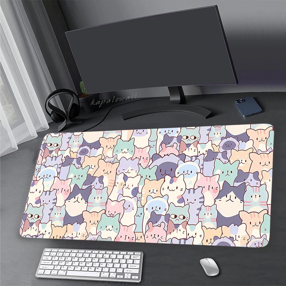 For All-Day Comfort Kawaii Cute Cat Mouse Pad Gaming Laptop Game Pads Mouse Mat Home Office Mousepad Desk Pad 900x400mm
