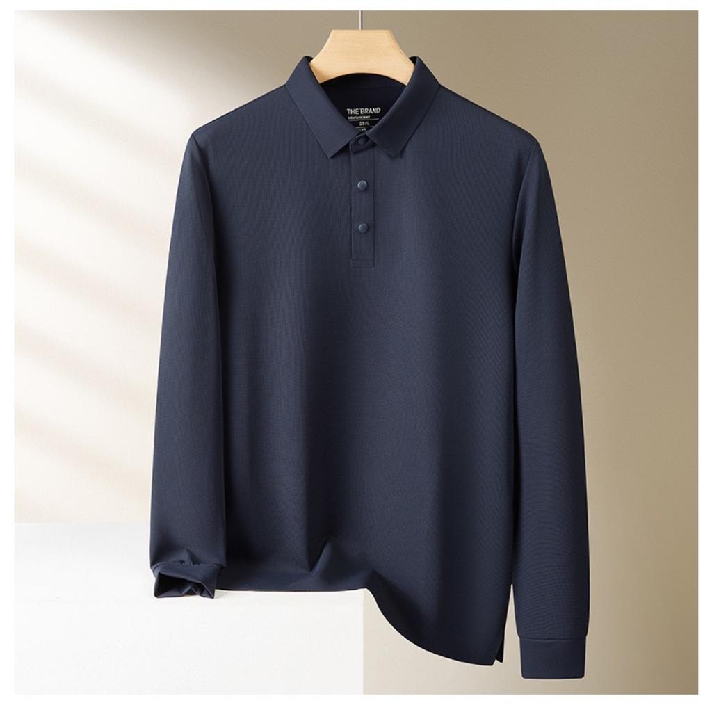 STORN Men's Waffle Long Sleeved POLO Shirt Spring Autumn Casual Top