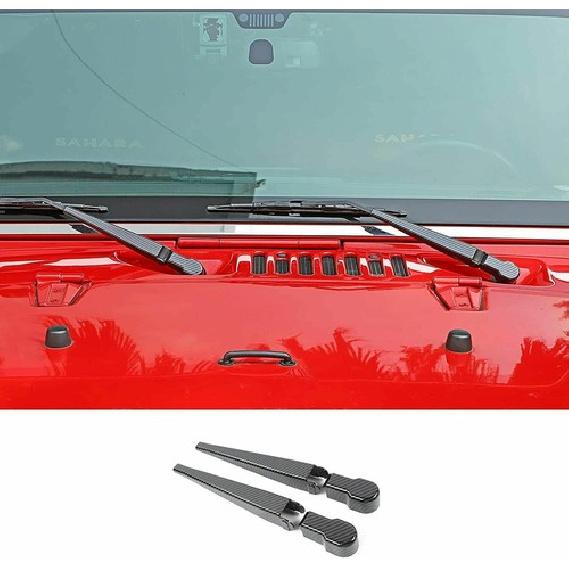 Front Window Windshield Wiper Cover Trim For Jeep Wrangler JK JKU Carbon Fiber