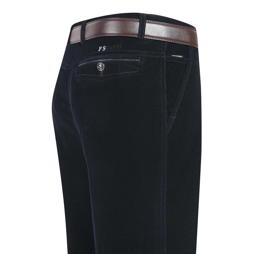 Calças Masculinas de Veludo Cotelê Grosso para Outono/Inverno - Casual Solto para Meia-Idade e Idosos.