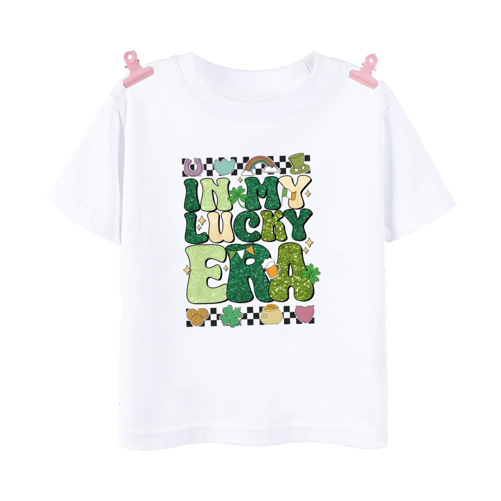 Rainbow Lucky Print Kids Shirts St Patricks Day Party Boys Girls Outfit Tshirt Holidy Child Short Sleeve Tops Toddler T Shirt